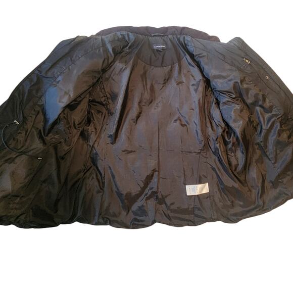 Lands' End Down Puffer Coat.  Black, with hood & cinch waist. Long Size 1X EUC - Picture 4 of 14